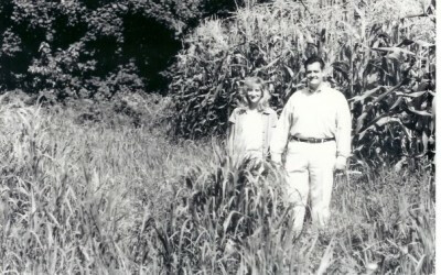 Harvisons in cornfield Harvisons in cornfield